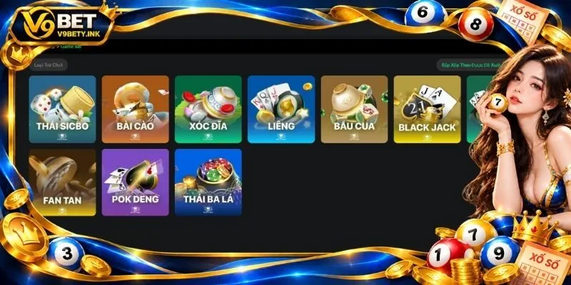 Vô số game bài đổi thưởng hấp dẫn tại V9BET